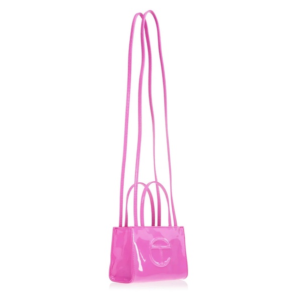 Telfar Small Shopping Bag in Pink Patent - Picture 2 of 14